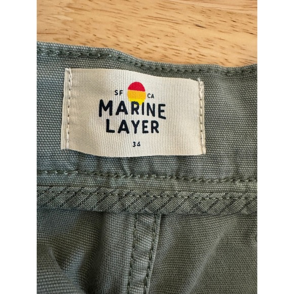 Marine Layer Breyer Utility Relaxed Fit Pants Vetiver Green Men's Size 34 - Picture 6 of 13